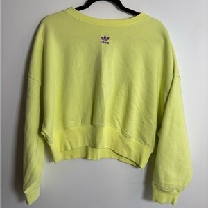 Adidas Originals Neon Yellow Cropped Sweatshirt Oversized XS